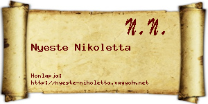 Nyeste Nikoletta névjegykártya