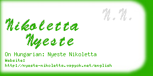 nikoletta nyeste business card